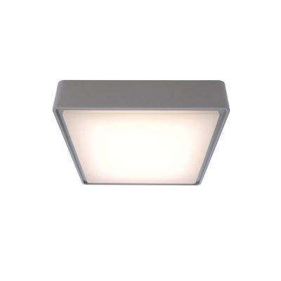 Quadrata Platinum Grey LED Outdoor Flush Mount
