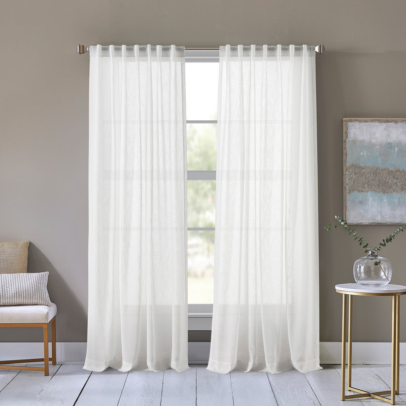 Paire de rideaux blancs 50 x 96 Ariana, L 50 po x L 96 po