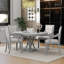 Retro 5-piece dining set extendable round table and 4 chairs,round table top with leaf,dining table set,dining room set Bowlds-388632246-388632244