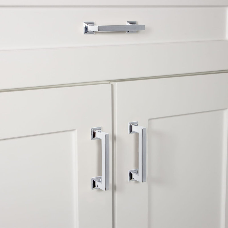 Grandeur Geneva 3" Brass Handle Pull, Bright Chrome