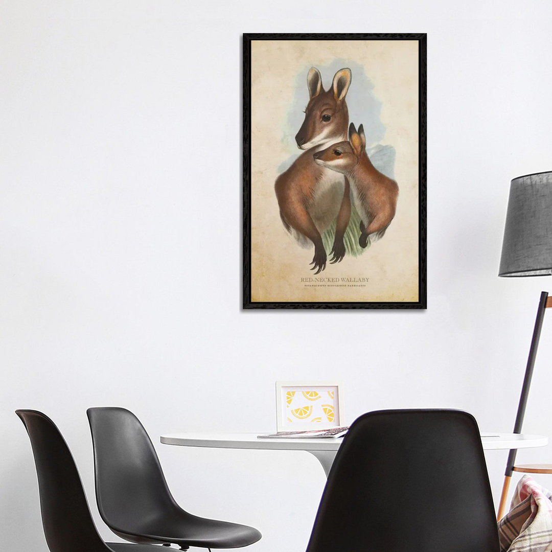 Vintage Red-Necked Wallaby von Aged Pixel - Gallery-Wrapped Canvas Giclée on Canvas