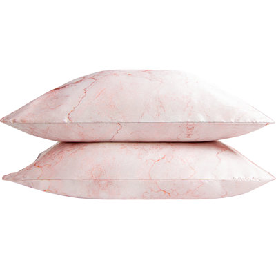 2 Pack Satin Marble Print Pillowcases