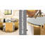Table basse polyvalente pour le salon, table basse en acier inoxydable avec plateau en verre noir, confortable et minimaliste