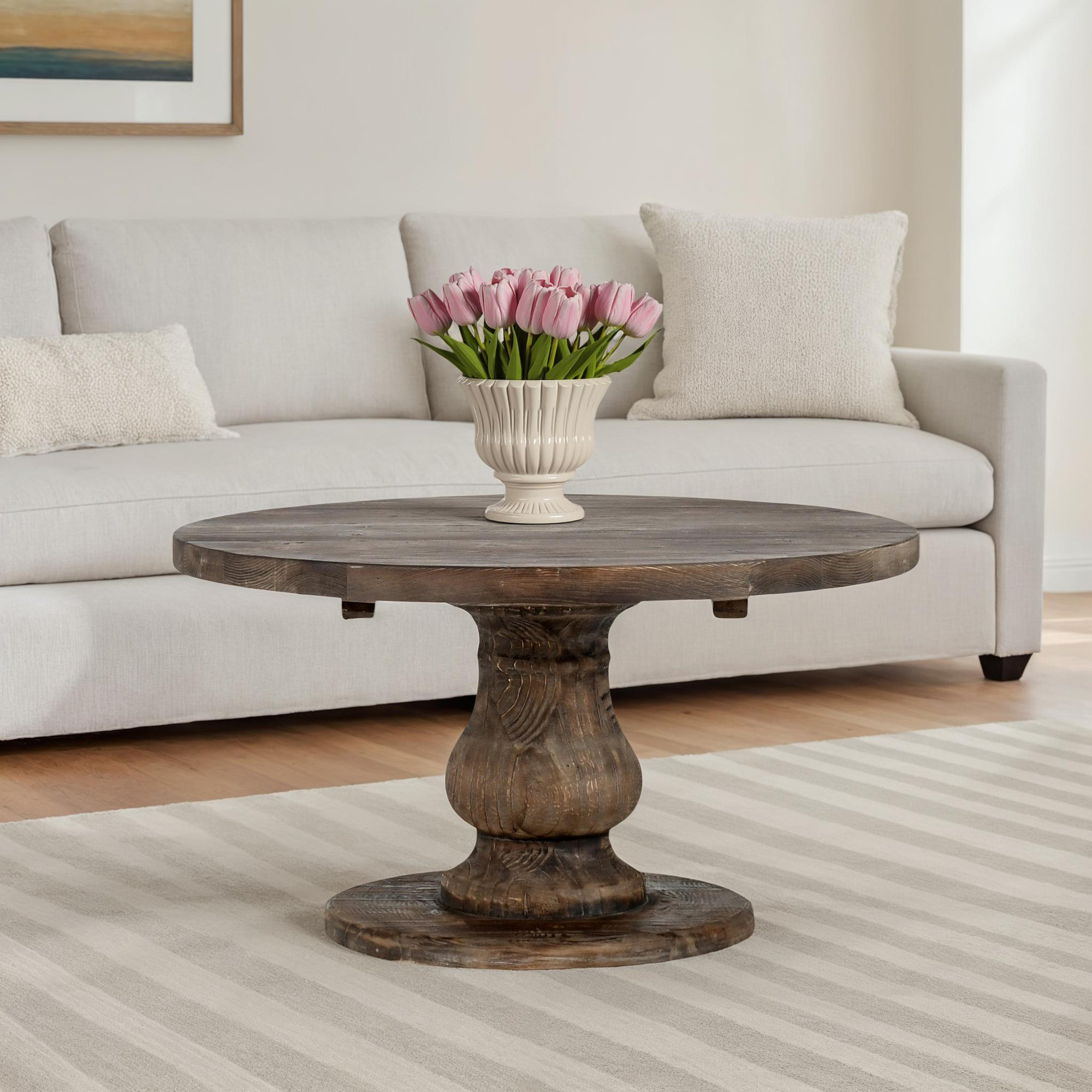 Farrer Solid Wood Single Coffee Table, Rustic Brown