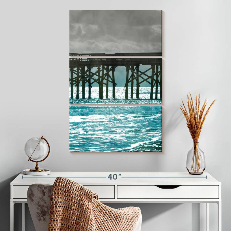 Quai Aletra bleu sarcelle II, H 32 po x l 20 po
