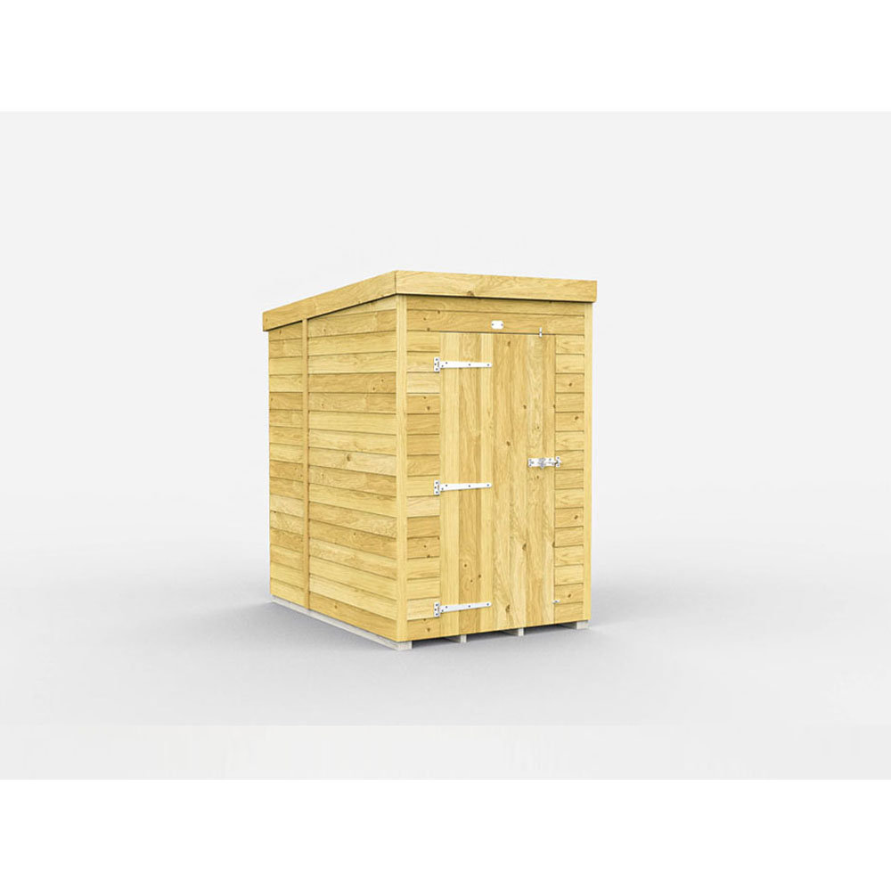 6ft x 4ft Pent Shed - Single Door without Windows