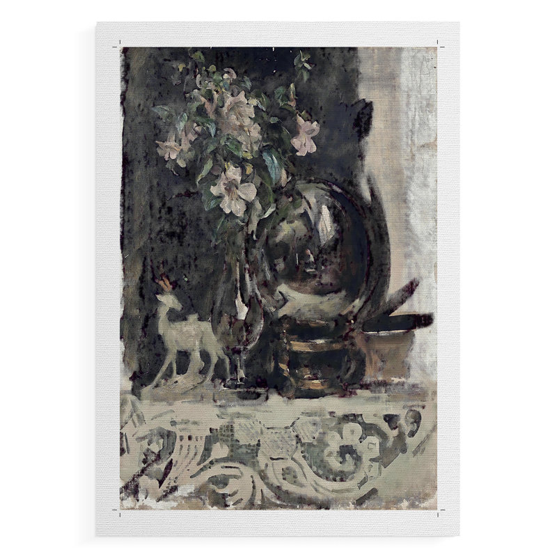 Imprimé floral rétro - impression sur toile seulement - non encadrée, H 18 po x l 12 po