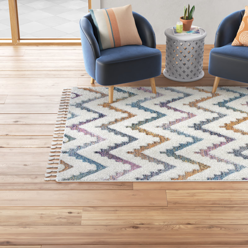 Mercedes MercedesPower Loom Chevron Area Rug , Rectangle 6'7" x 9'8"