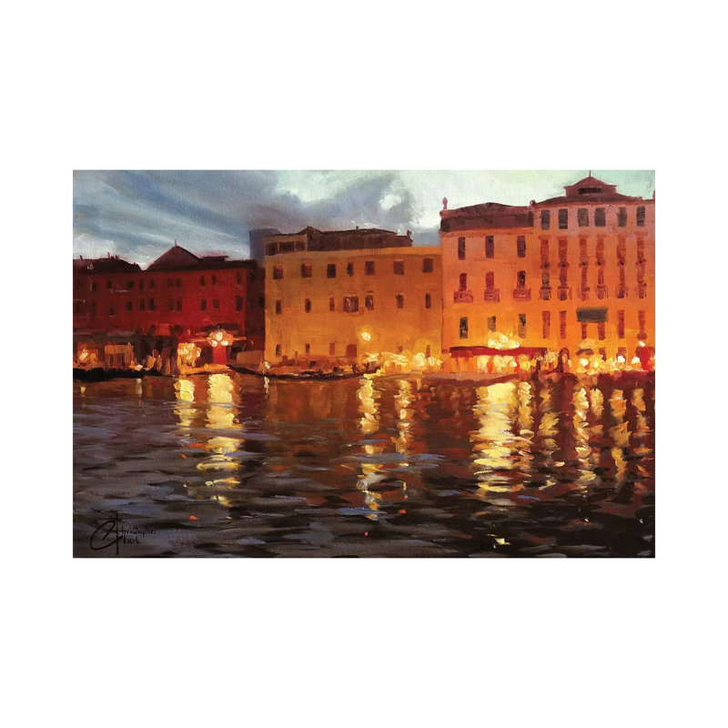 Venice Nights II by Christopher Clark - Floater Frame Print on Canvas, 101.6 cm H x 66.04 cm W x 1.91 cm D, Wrapped Canvas