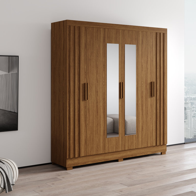 Armoire 76,8 po Valencia avec tablettes réglables et tringle, Naturel