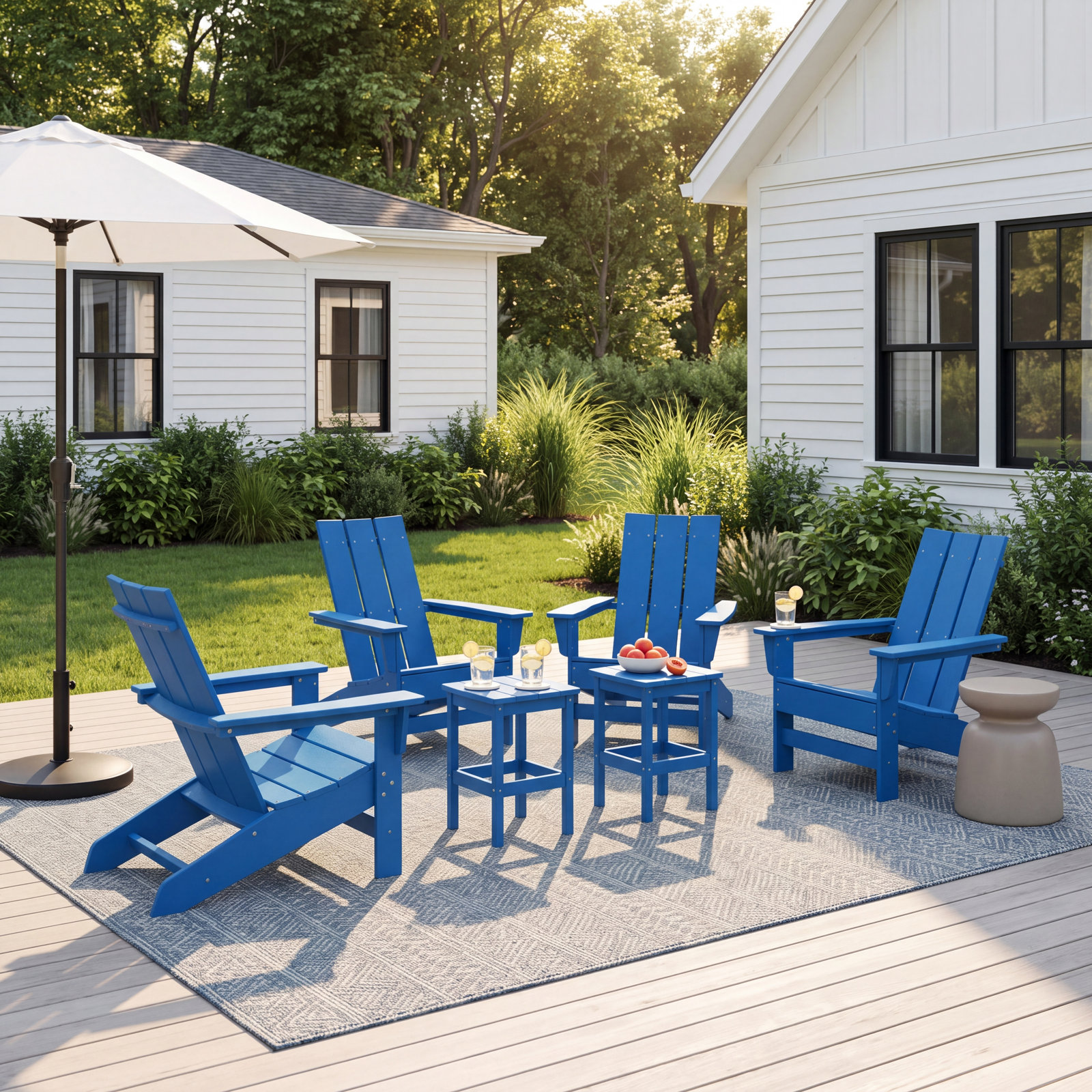 Ratcliff 4 - Person Patio Seating Group, Royal Blue