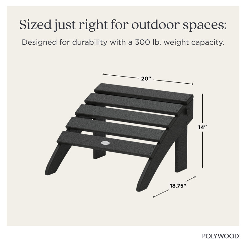 Repose-pieds pliant classique POLYWOOD Adirondack, Noir