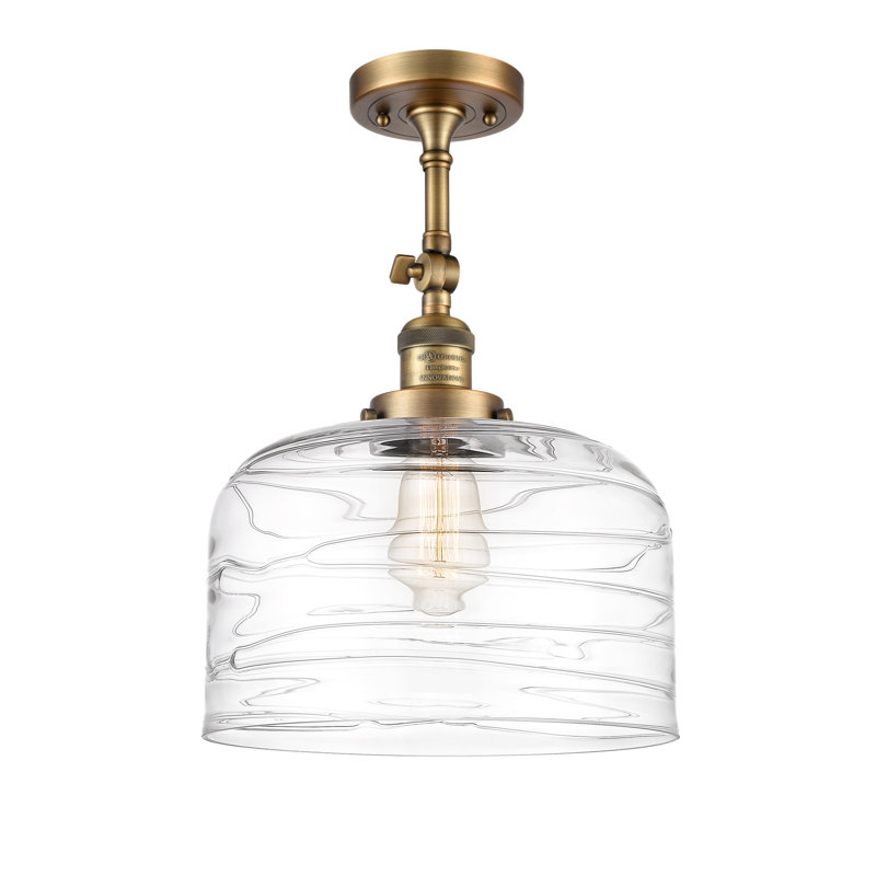 Plafonnier semi-encastré Areyana, Ampoule non incluse, Laiton brossé
