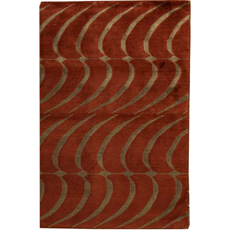 Hand-Knotted High-Quality Rust Area Rug