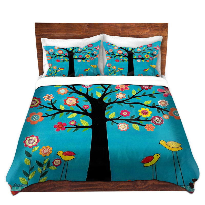 Polyester Floral Duvet Cover, 1 King Duvet Cover + 2 King Shams