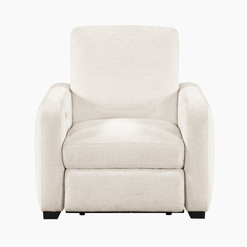 Salton 37.5" Modern & Contemporary Chenille Fabric Power Reclining Chair with Wall-Hugger Design, USB-A & C Charging Ports