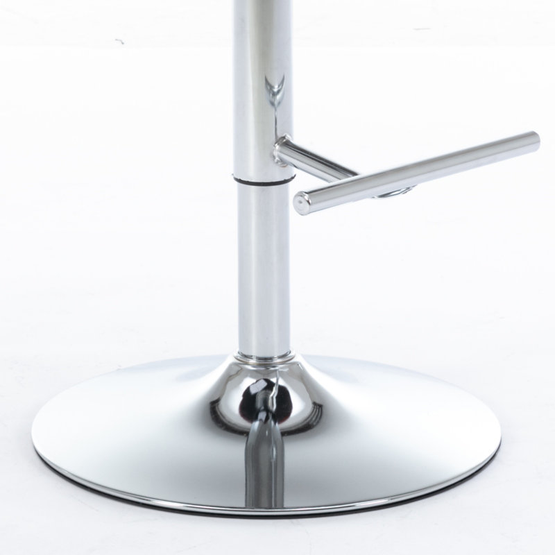 Tabouret pivotant à hauteur réglable Julias, Rouge / chrome