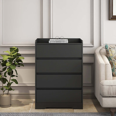 Modern 100% Waterproof 4 Drawer Dresser Without Handle For Bedroom, Living Room, Entryway, Bedroom, Hallway, Office