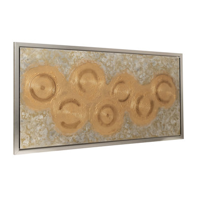 Golden Foil Rings Framed On Canvas Painting