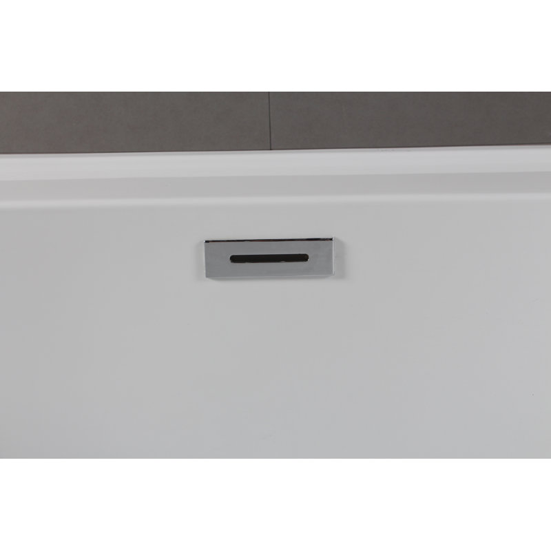 63'' x 30.71'' Freestanding Soaking Acrylic Bathtub, Black/White