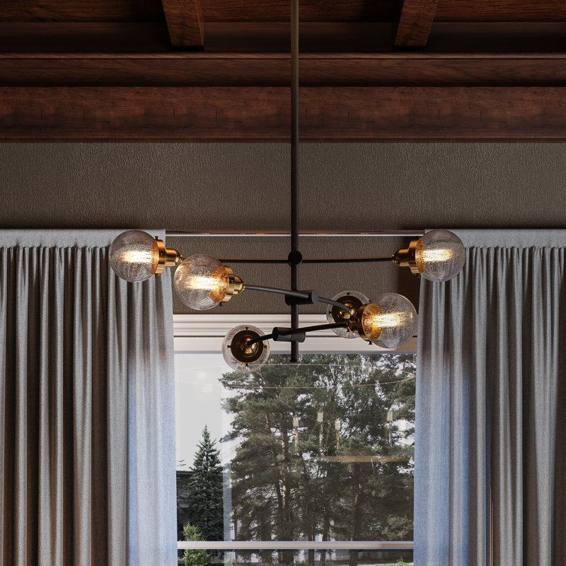 Lustre spoutnik 6 lumières Eudora, Bronze occidental