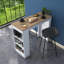 Table de cuisine avec 3 tablettes