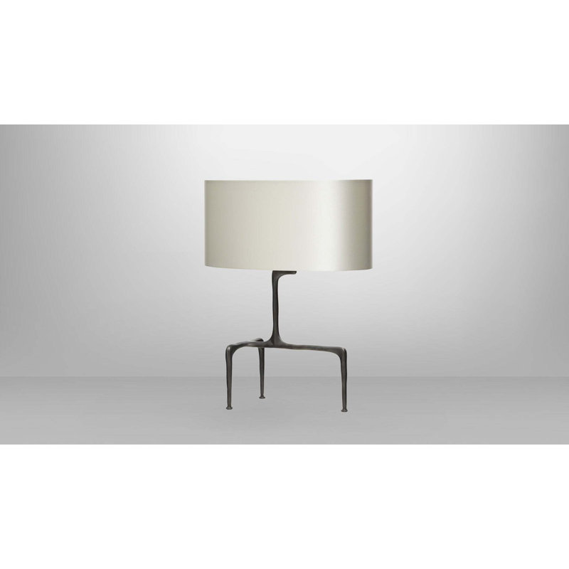 Braque Tripod Table Lamp, Dove Gray, Bronze