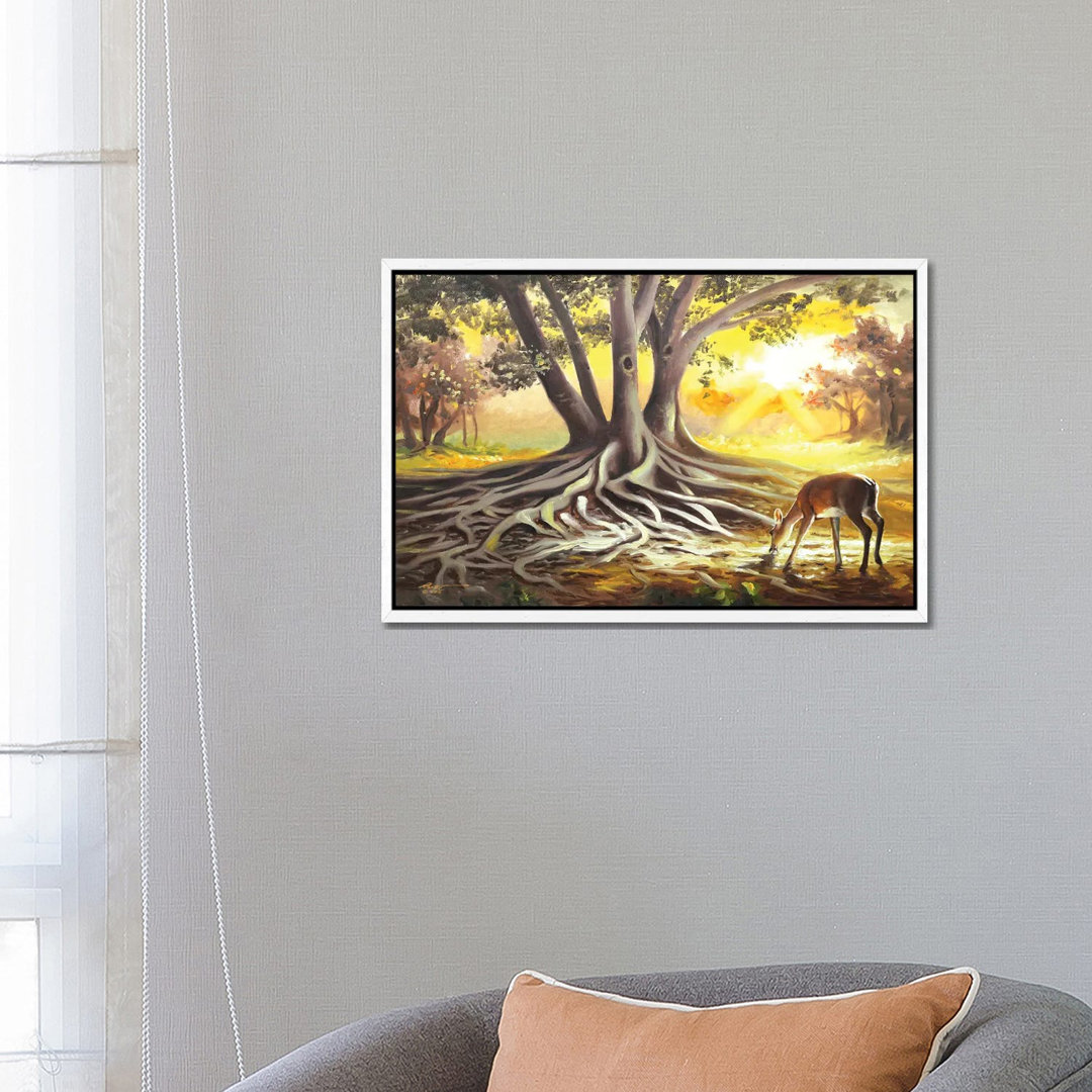 Deer By A Banyan Tree von D. "Rusty" Rust - Gallery-Wrapped Canvas Giclée on Canvas