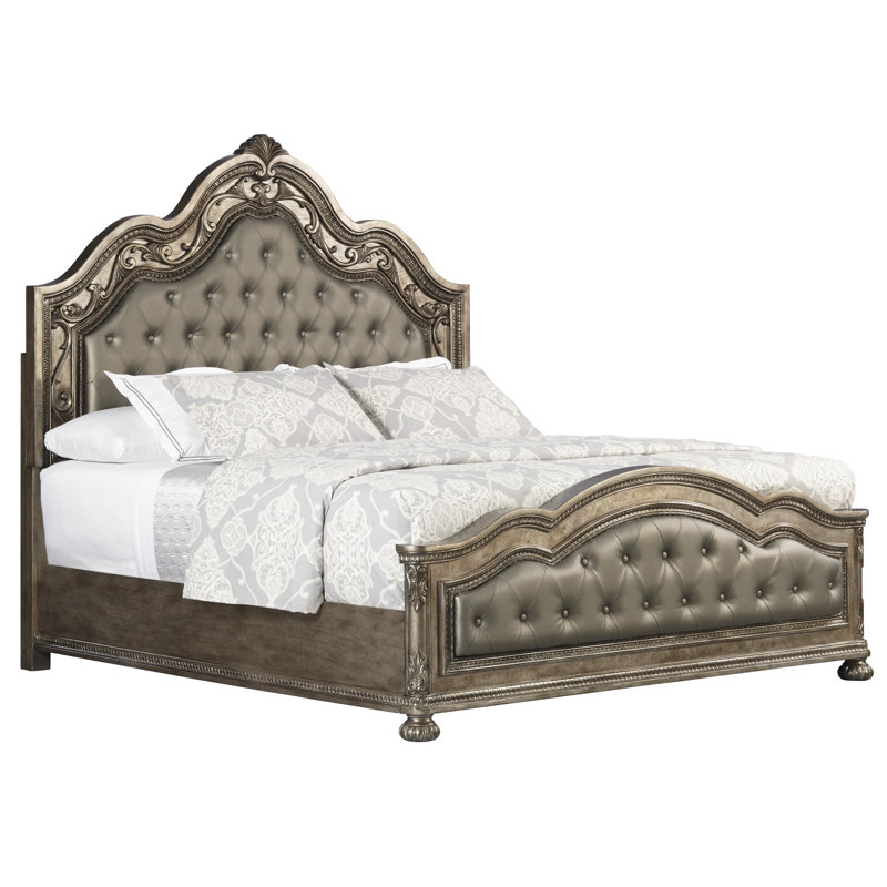 Blissfield Upholstered Standard Bed, Queen, Translucent Platinum