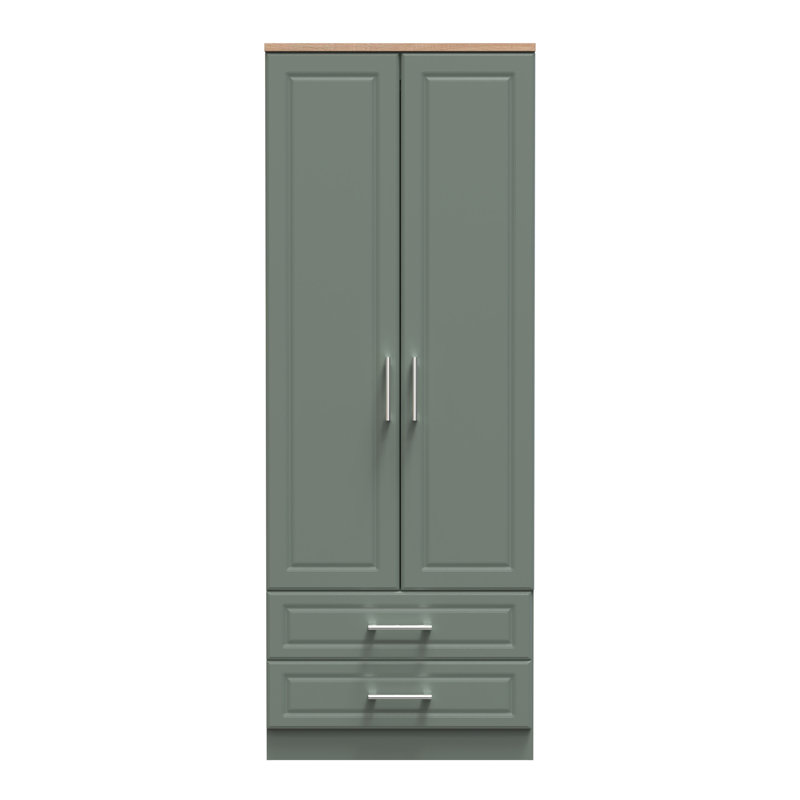 Aalysia Manufactured Wood Wardrobe, Reed Green/Bardolino Oak