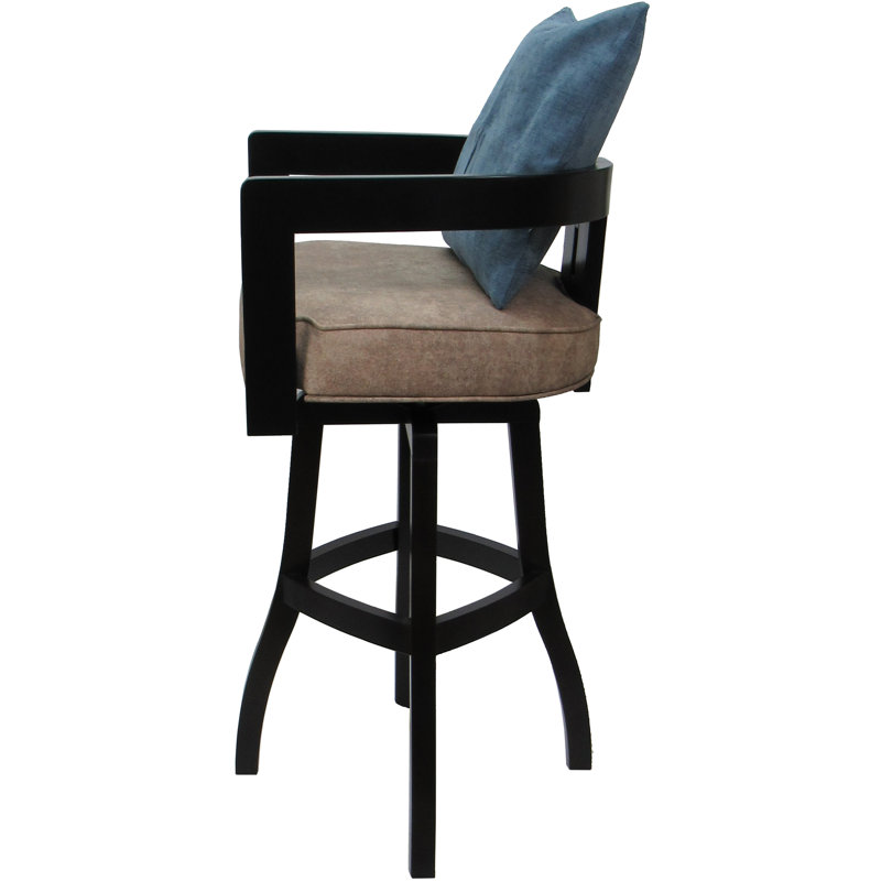 Coray Marble Vinyl - Blue Pillow, Counter Stool (26” Seat Height), Sand, Black
