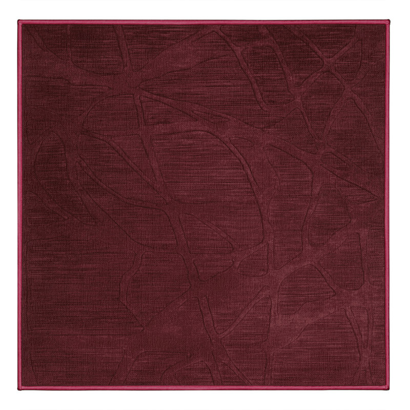 Tapis rouge abstrait lavable à la machine