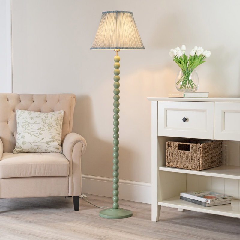 Bobbles 149cm Rose Pink Traditional Floor Lamp, Sage Green, Yes