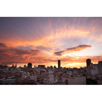 Asian Cityscape At Twilight by Y_seki - Wrapped Canvas Print