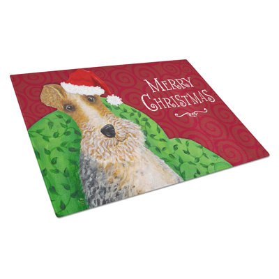 Caroline's Treasures Tempered Glass Wire Fox Terrier Christmas Cutting Board