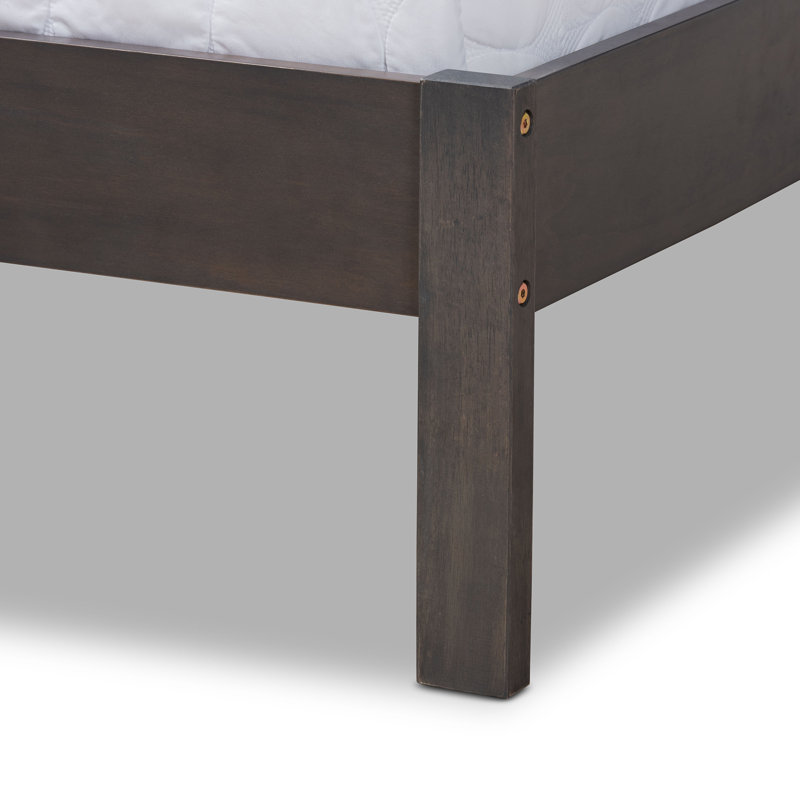Lit standard en bois massif Hanzel Jensen, Double, Gris foncé