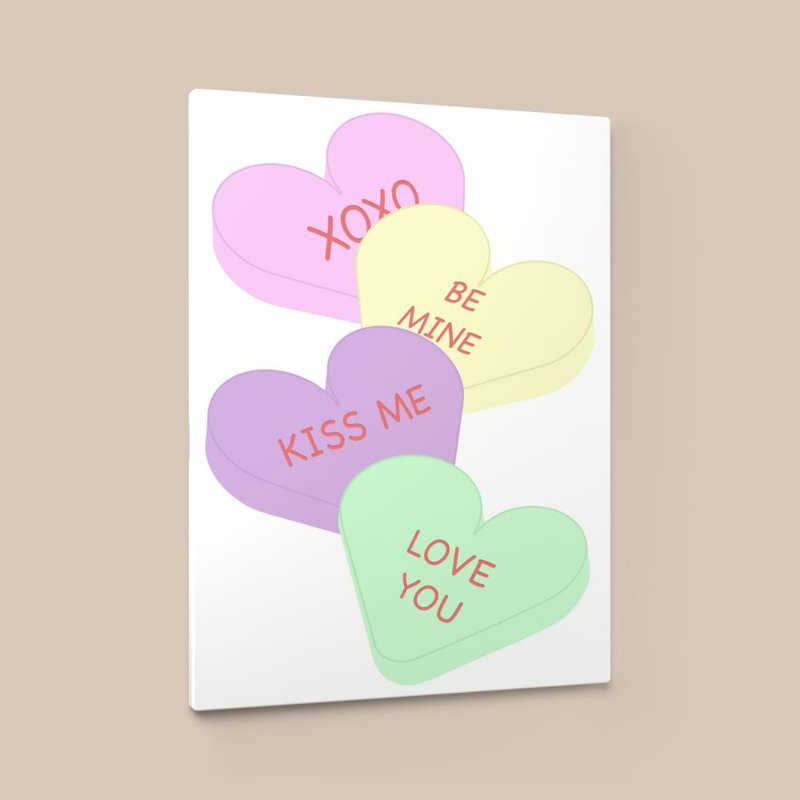 «Candy Hearts» par Daniela Santiago - Impression sur toile, H 48 po x l 36 po, Toile tendue, Ne s’applique pas