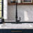 Spring Single Handle Pull-Down Sprayer Kitchen Faucet Deckplate Included In Stainless Steel Matte Black-116090211