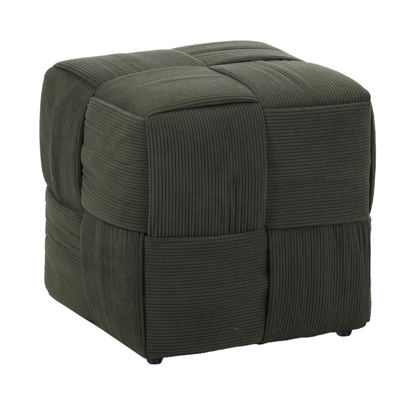Ottoman Foot Rest Soft And Comfortable Ottoman Square Corduroy Woven Design Sofa Stool (Only Including Ottoman), Green