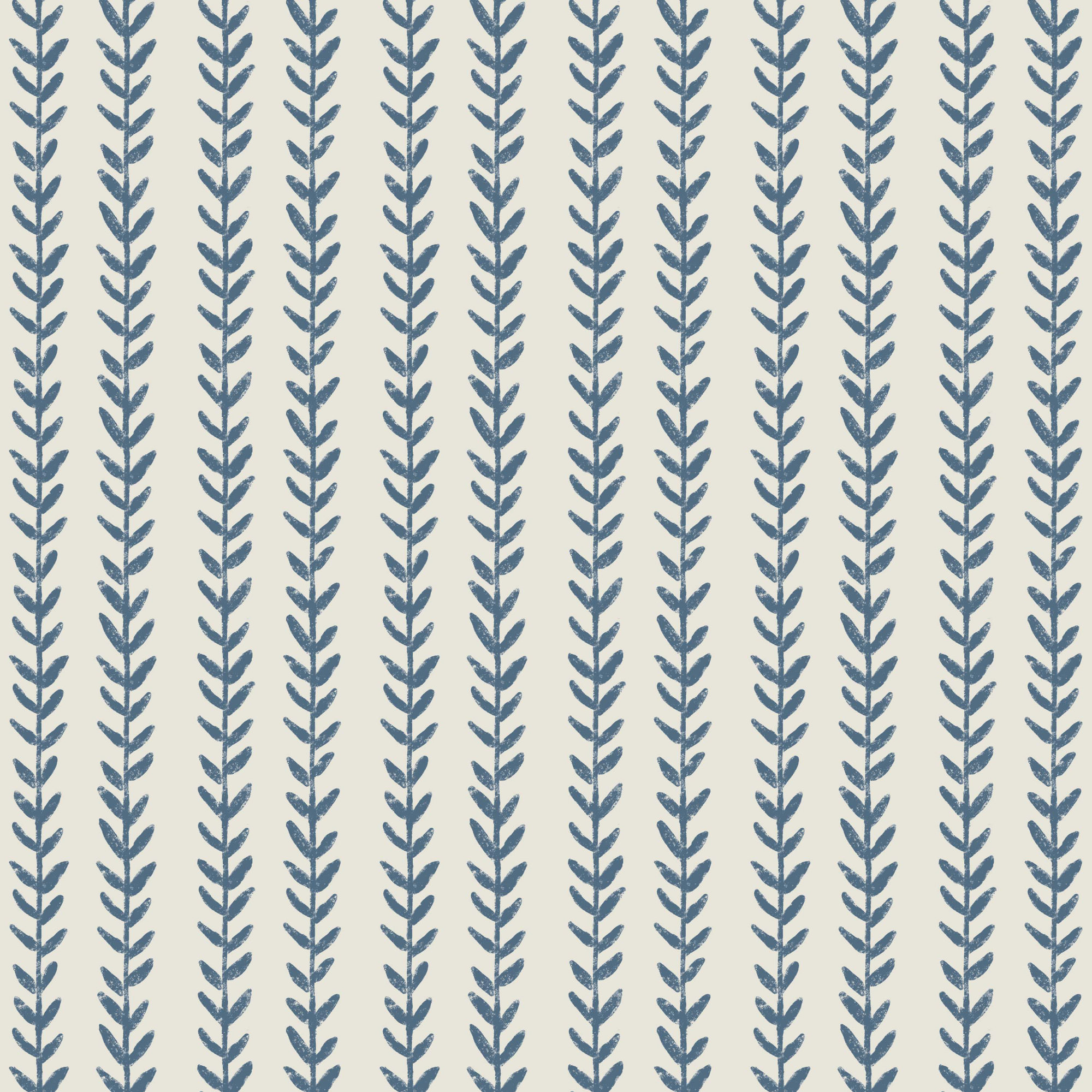 Upholstered Ottoman, Vine Stripe Dusty Blue