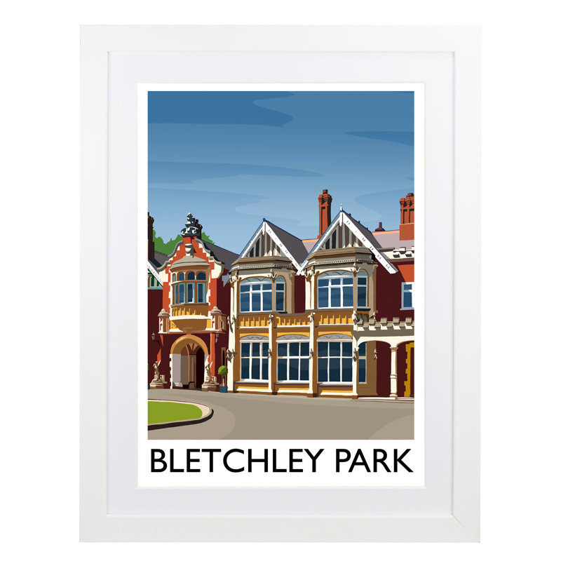 Bletchey Park Portrait - Print, 40cm H x 30cm W x 3cm D, White Framed