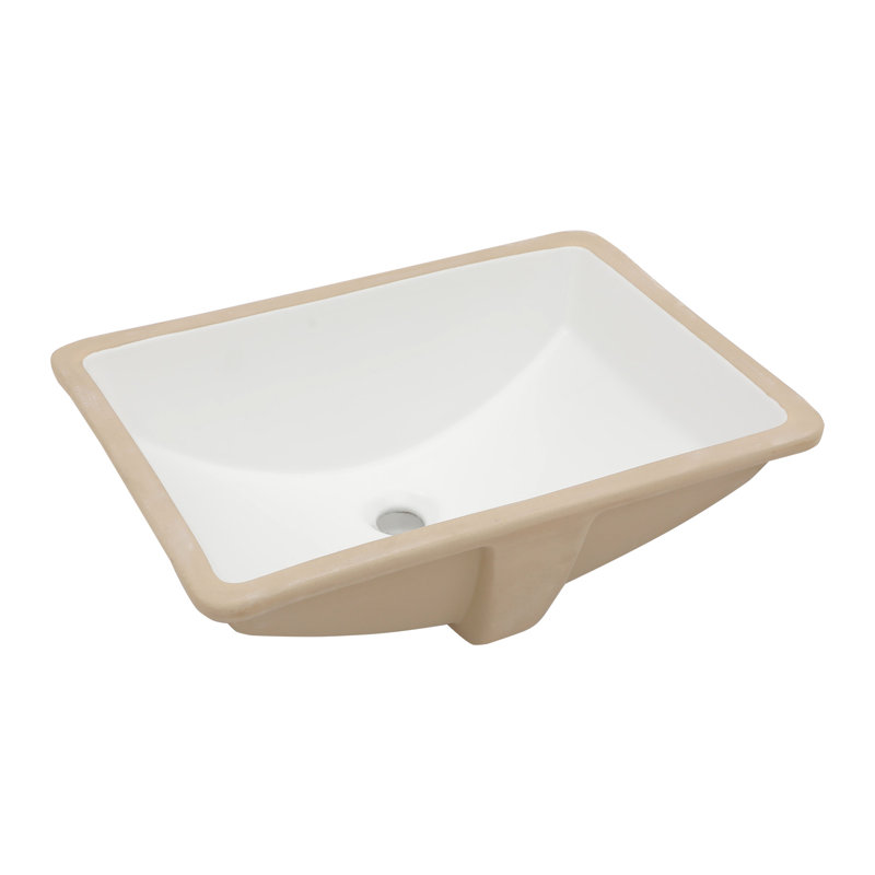 Lavabo de salle de bain en céramique 21,5 "x 15" encastré avec trop-plein - Design d'inspiration européenne moderne, teint, s'adapte à divers espaces de style rectangulaire classique, pour les espaces
