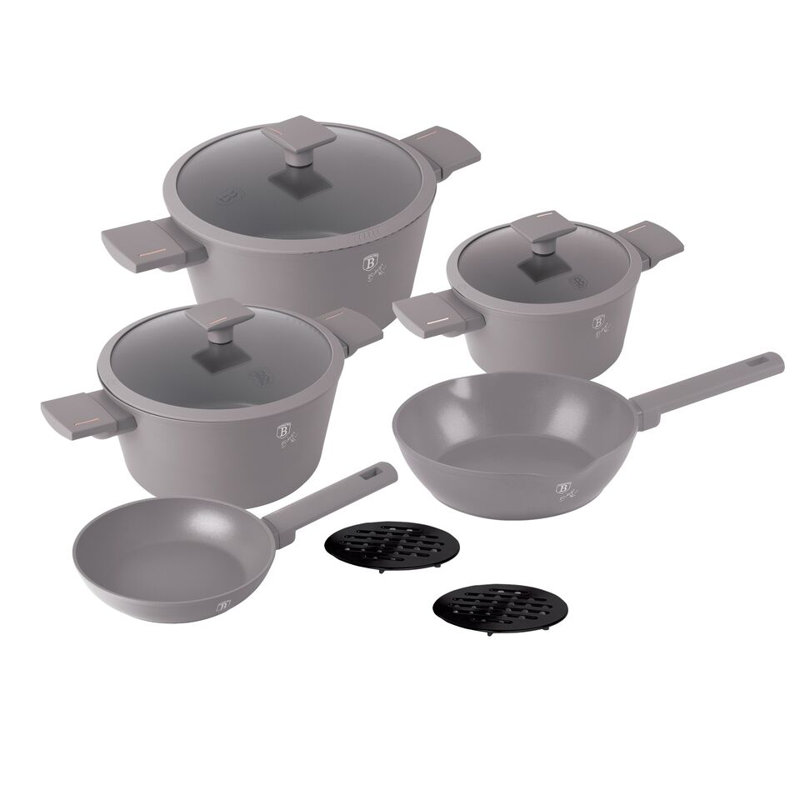 10 - Piece Non-Stick Aluminum Cookware Set, Taupe