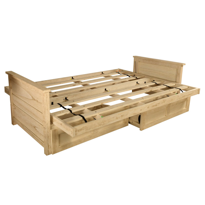 Base de futon Anders, matelas non inclus, Blanc patiné