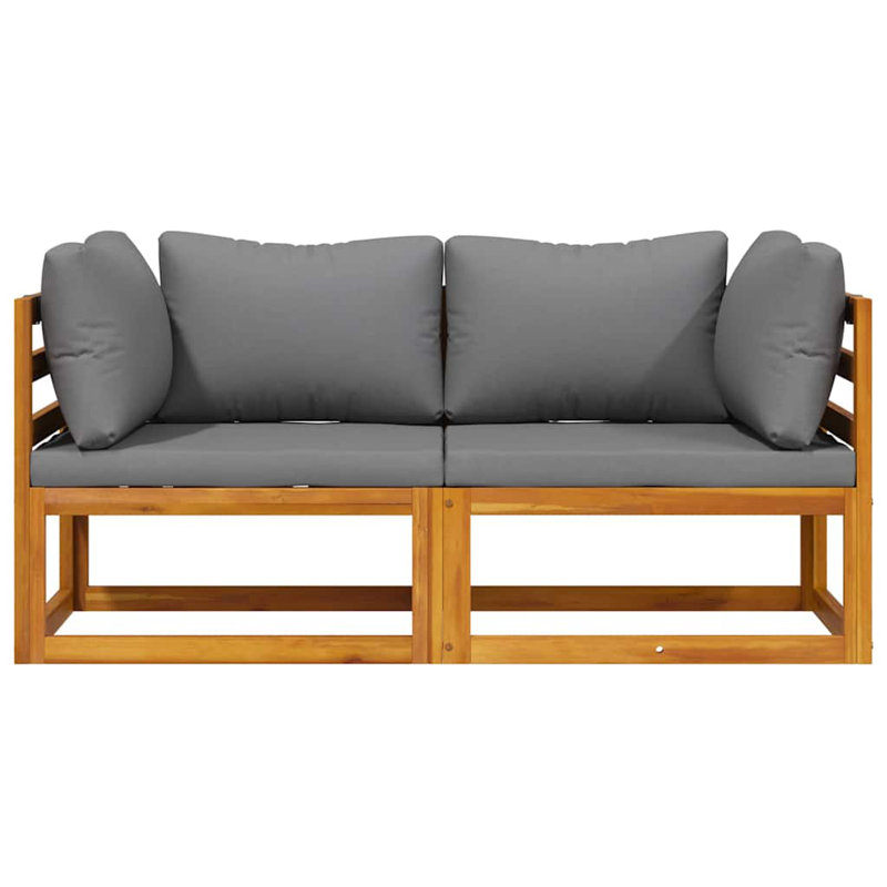 Fernley Patio Chair with Cushions, Dark Gray, Corner sofa (2 pcs)
