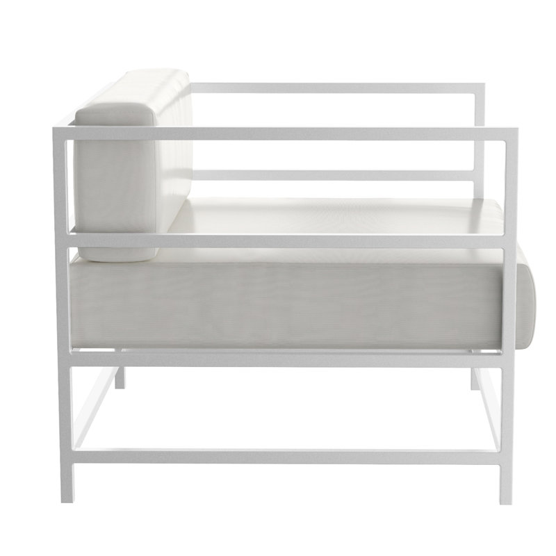 Fauteuil club Delano, non, Toile Sunbrella® régate, Blanc Tex