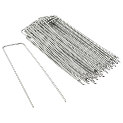 Harbour Housewares U-Shaped Weed Control Membrane Pegs - 6" (150mm) - Pack of 200 Extension Kit
