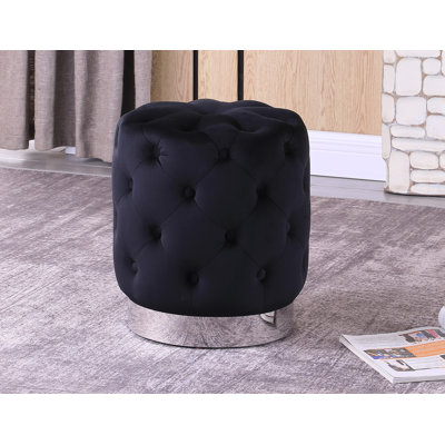 Ceryss Tufted Velvet Ottoman 