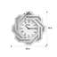 Horloge murale argentée à miroir, chiffres romains en diamants concassés, grande horloge murale Art déco élégante avec cadre en verre biseauté, idéale pour le salon, la chambre à coucher, la salle à manger et la décoration murale.