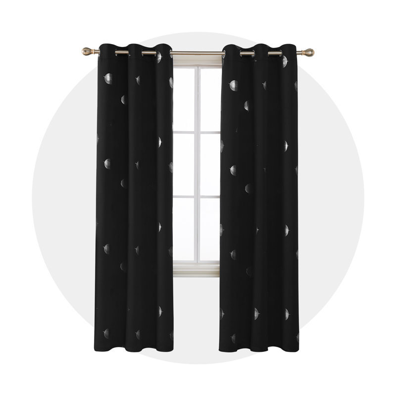 Víctor Room Darkening Curtain Pair, White, 42" W x 53" L